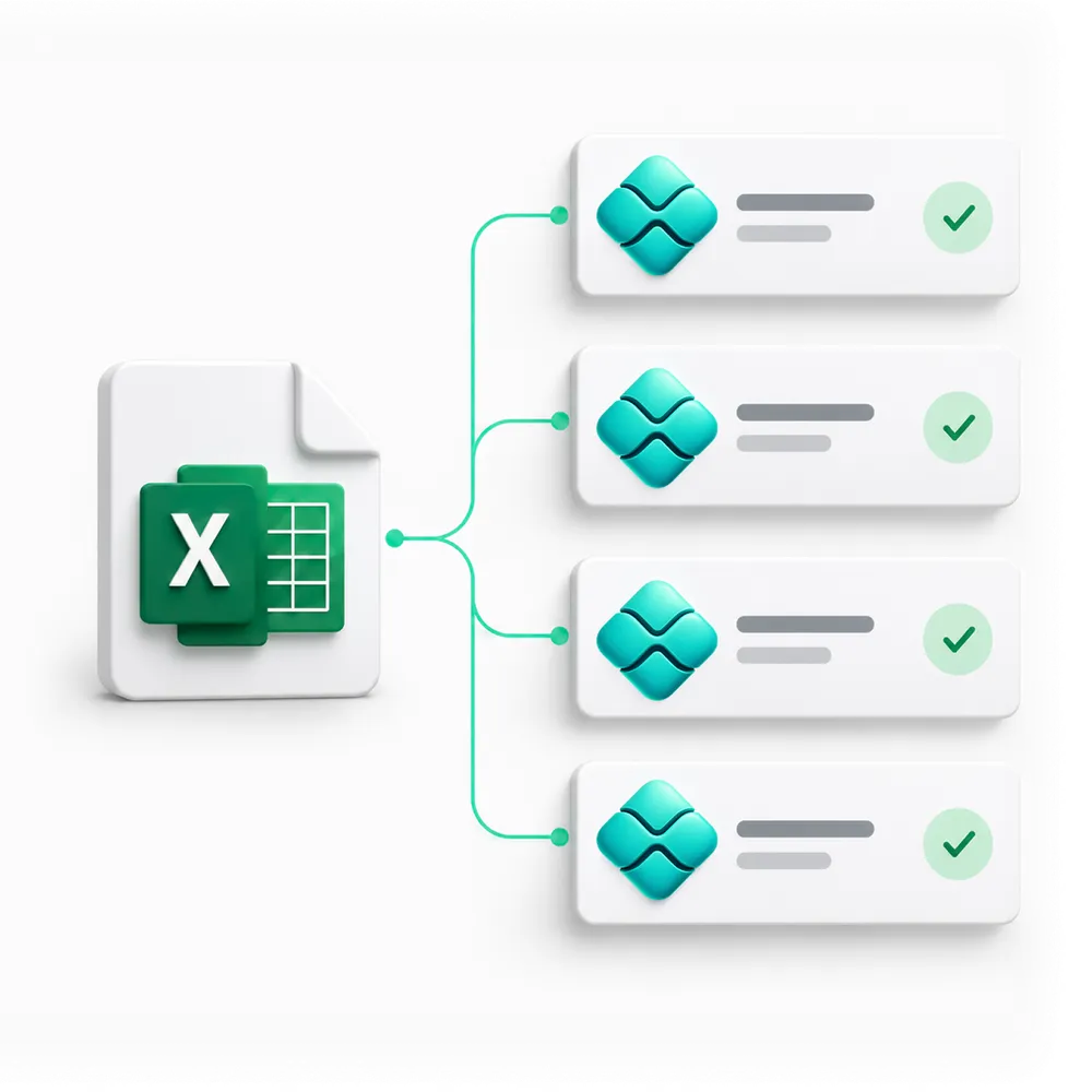 Planilha Excel gerando pagamentos Pix em lote na Woovi