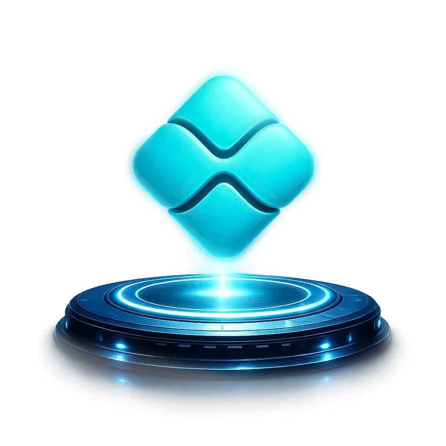 Logo do Pix em 3D sobre uma plataforma iluminada