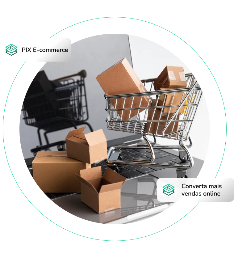 Shopping cart with several boxes inside