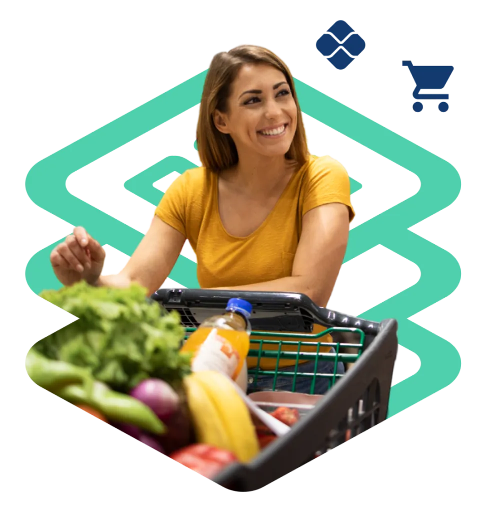 Mulher fazendo compras em um supermecado